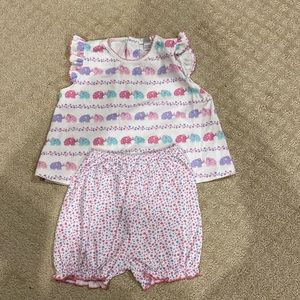 COPY - Kissy kissy matching set - pima cotton elephants - 18 and 24 months